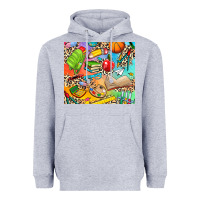 Heather Grey school elements Heavyweight Hoodie - NancyCooperArtShop