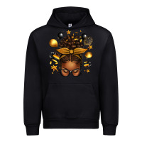 Black new year's eve afro messy bun Urban Hoodie - texasbilliewilder