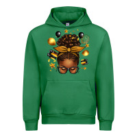 Emerald new year's eve afro messy bun Urban Hoodie - texasbilliewilder