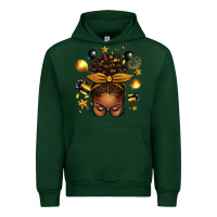 Forest Green new year's eve afro messy bun Urban Hoodie - texasbilliewilder