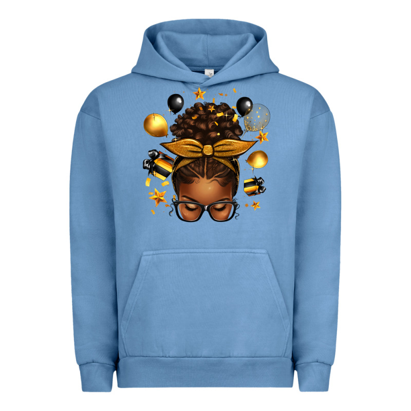 New Year's Eve Afro Messy Bun Urban Hoodie by texasbilliewilder | Teevron