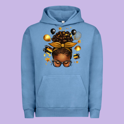 New Year's Eve Afro Messy Bun Urban Hoodie Designed By Texasbilliewilder