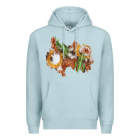 Blue Mist horseshoe cowhide cactus patch Premium Hoodie - AdoDesignShop