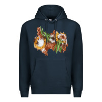 Navy horseshoe cowhide cactus patch Premium Hoodie - AdoDesignShop