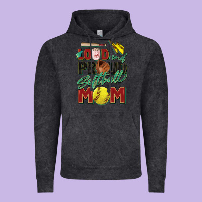Loud And Proud Softball Mom Vintage Hoodie Designed By Zillion Design Studio