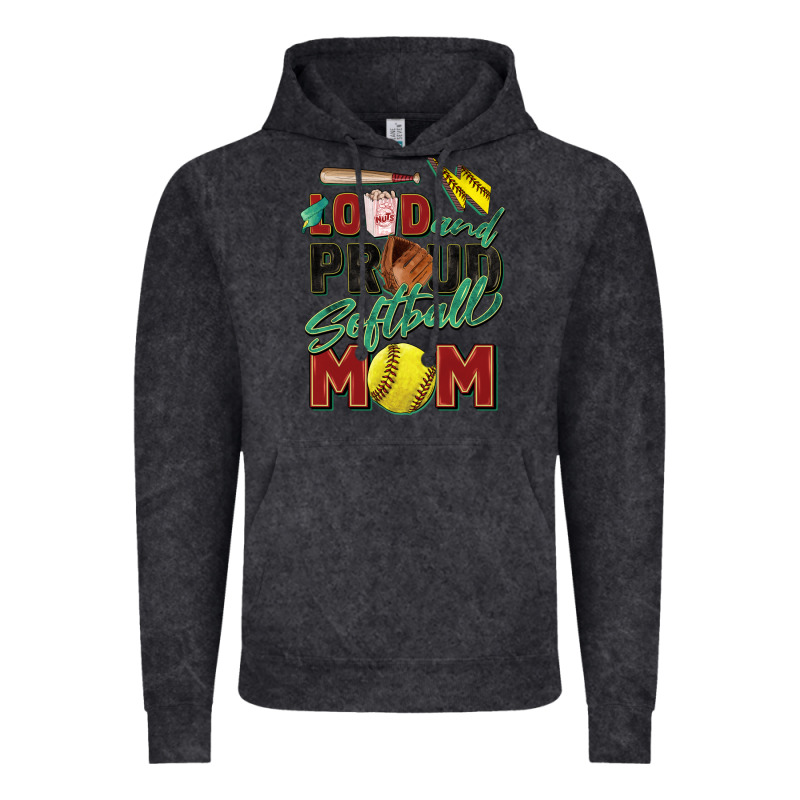 Loud And Proud Softball Mom Vintage Hoodie by Zillion Design Studio | Teevron