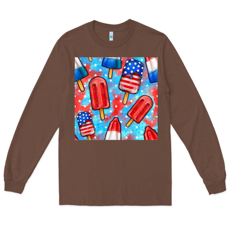 4th Of July Popsicle Seamless Pattern Long Sleeve Tee by BundleAndBundleShop | Teevron