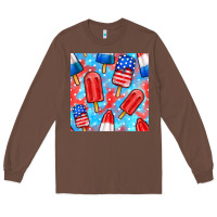 Chestnut 4th of july popsicle seamless pattern Long Sleeve Tee - BundleAndBundleShop