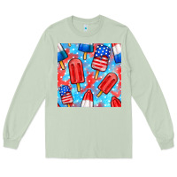 Matcha 4th of july popsicle seamless pattern Long Sleeve Tee - BundleAndBundleShop