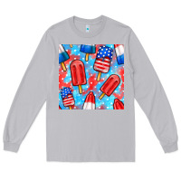 Moon Dust 4th of july popsicle seamless pattern Long Sleeve Tee - BundleAndBundleShop