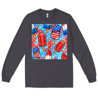 Smoke 4th of july popsicle seamless pattern Long Sleeve Tee - BundleAndBundleShop