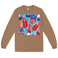 Toasted Coconut 4th of july popsicle seamless pattern Long Sleeve Tee - BundleAndBundleShop