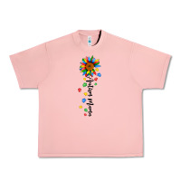 Salmon autism mama sunflower black Urban Heavy Tee - JahusDesignShop