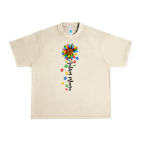 Sandshell autism mama sunflower black Urban Heavy Tee - JahusDesignShop