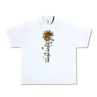White autism mama sunflower black Urban Heavy Tee - JahusDesignShop