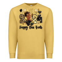 Antique Gold 2024 happy new year black woman Premium Sweatshirt - MaliasSmallBusiness