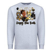 Heather Grey 2024 happy new year black woman Premium Sweatshirt - MaliasSmallBusiness