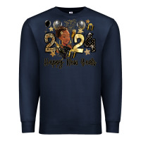 Navy 2024 happy new year black woman Premium Sweatshirt - MaliasSmallBusiness