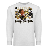 Oatmeal Heather 2024 happy new year black woman Premium Sweatshirt - MaliasSmallBusiness