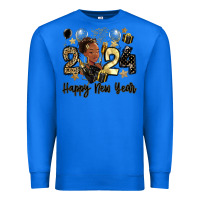 True Royal 2024 happy new year black woman Premium Sweatshirt - MaliasSmallBusiness