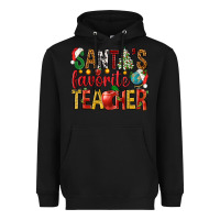 Black santas favorite teacher Heavyweight Hoodie - NancyCooperArtShop