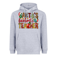 Heather Grey santas favorite teacher Heavyweight Hoodie - NancyCooperArtShop