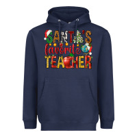 Navy santas favorite teacher Heavyweight Hoodie - NancyCooperArtShop
