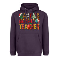 Plum santas favorite teacher Heavyweight Hoodie - NancyCooperArtShop