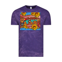 Cloud Purple american flag firefighter wife Vintage Tee - HRA Design Shop