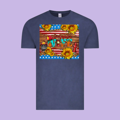 American Flag Firefighter Wife Vintage Tee Designed By Hra Design Shop
