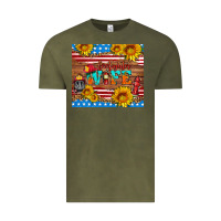 Vintage Olive american flag firefighter wife Vintage Tee - HRA Design Shop