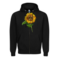 Black mammoth sunflower Zipper Hoodie - LillyAllenDesigns