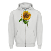 Dove Grey mammoth sunflower Zipper Hoodie - LillyAllenDesigns