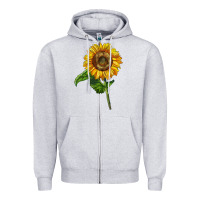 Heather Grey mammoth sunflower Zipper Hoodie - LillyAllenDesigns