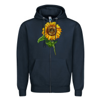 Navy mammoth sunflower Zipper Hoodie - LillyAllenDesigns