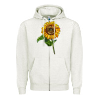 Oatmeal Heather mammoth sunflower Zipper Hoodie - LillyAllenDesigns
