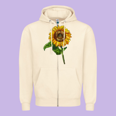 Mammoth Sunflower Zipper Hoodie Designed By Lillyallendesigns