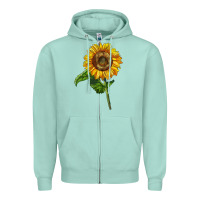 Seafoam mammoth sunflower Zipper Hoodie - LillyAllenDesigns