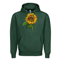 Sports Green mammoth sunflower Zipper Hoodie - LillyAllenDesigns