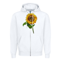 White mammoth sunflower Zipper Hoodie - LillyAllenDesigns