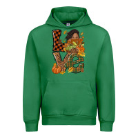 Emerald Love Fall with afro woman Urban Hoodie - NancyCooperArtShop