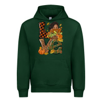 Forest Green Love Fall with afro woman Urban Hoodie - NancyCooperArtShop