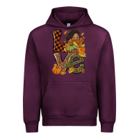 Mauve Wine Love Fall with afro woman Urban Hoodie - NancyCooperArtShop