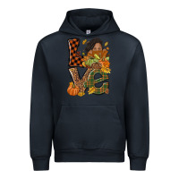 Navy Love Fall with afro woman Urban Hoodie - NancyCooperArtShop