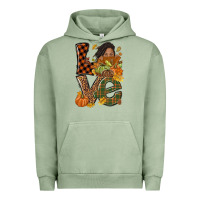 Pigment Oil Green Love Fall with afro woman Urban Hoodie - NancyCooperArtShop