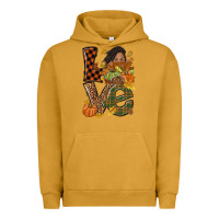 Pigment Peanut Butter Love Fall with afro woman Urban Hoodie - NancyCooperArtShop