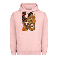 Pigment Salmon Love Fall with afro woman Urban Hoodie - NancyCooperArtShop