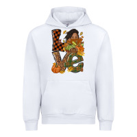 White Love Fall with afro woman Urban Hoodie - NancyCooperArtShop