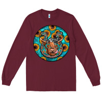 Burgundy horseshoe circle Long Sleeve Tee - JahusDesignShop