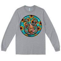 Heather Grey horseshoe circle Long Sleeve Tee - JahusDesignShop